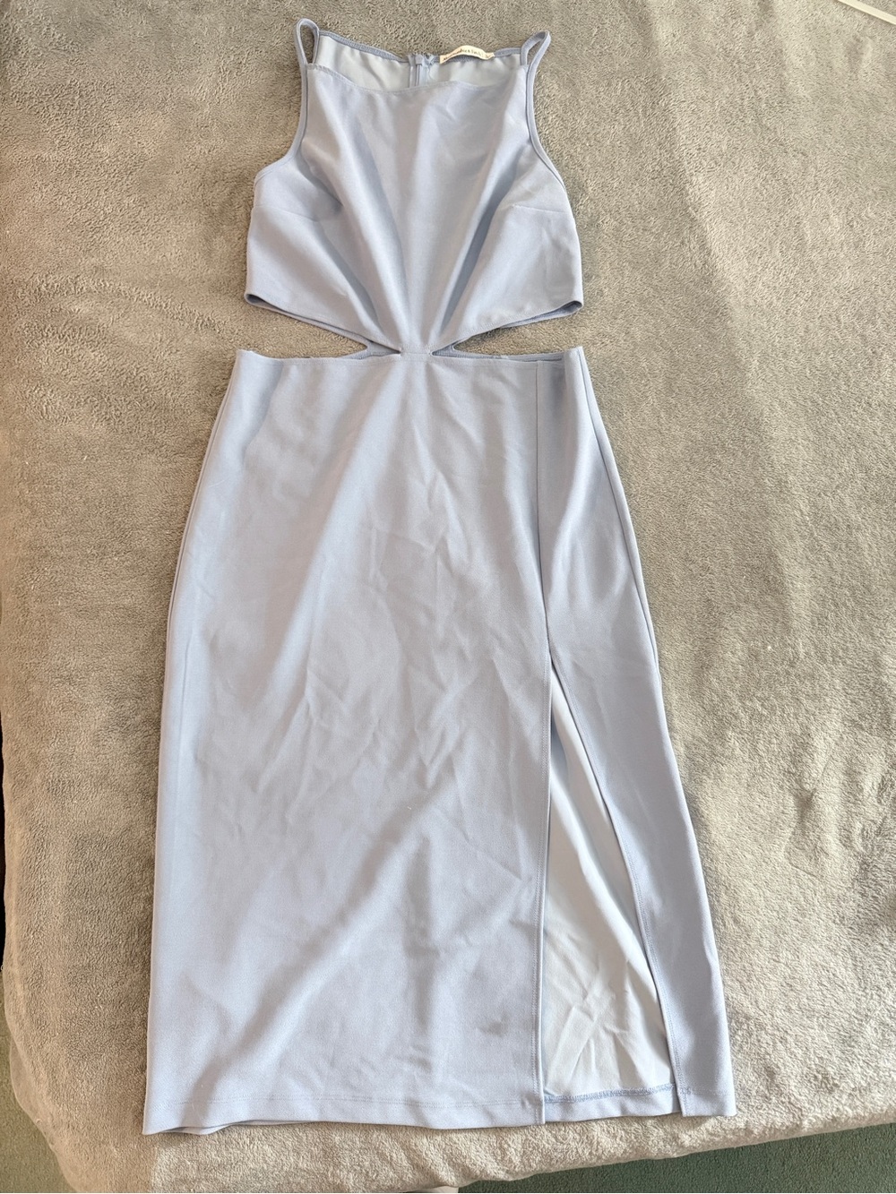 Abercrombie & Fitch Light Blue Cutout Midi Dress with Side Slit